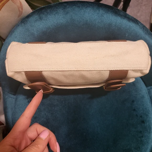 CHLOE beige cotton clutch - Picture 7 of 10